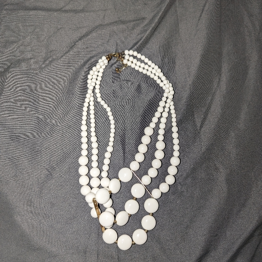 3 statement necklaces from early 2000s pearl and hearts sparkly vintage green - Picture 3 of 8